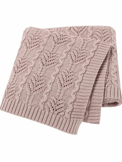 Couverture rose vintage pour bébé, en coton tricoté