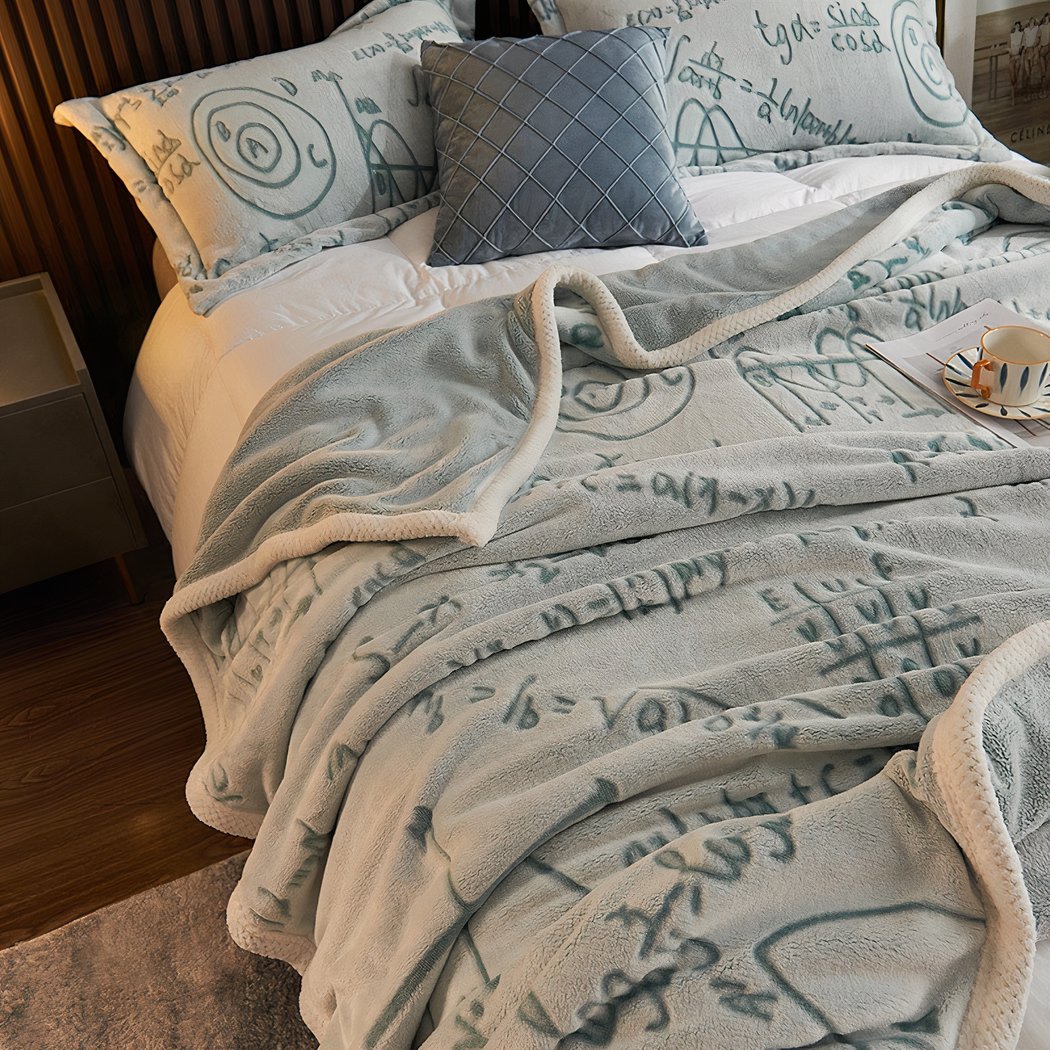 Sleepdown Drap-Housse en Polaire Unie, Chaude, Confortable et Super Douce - 2 Places - Naturel