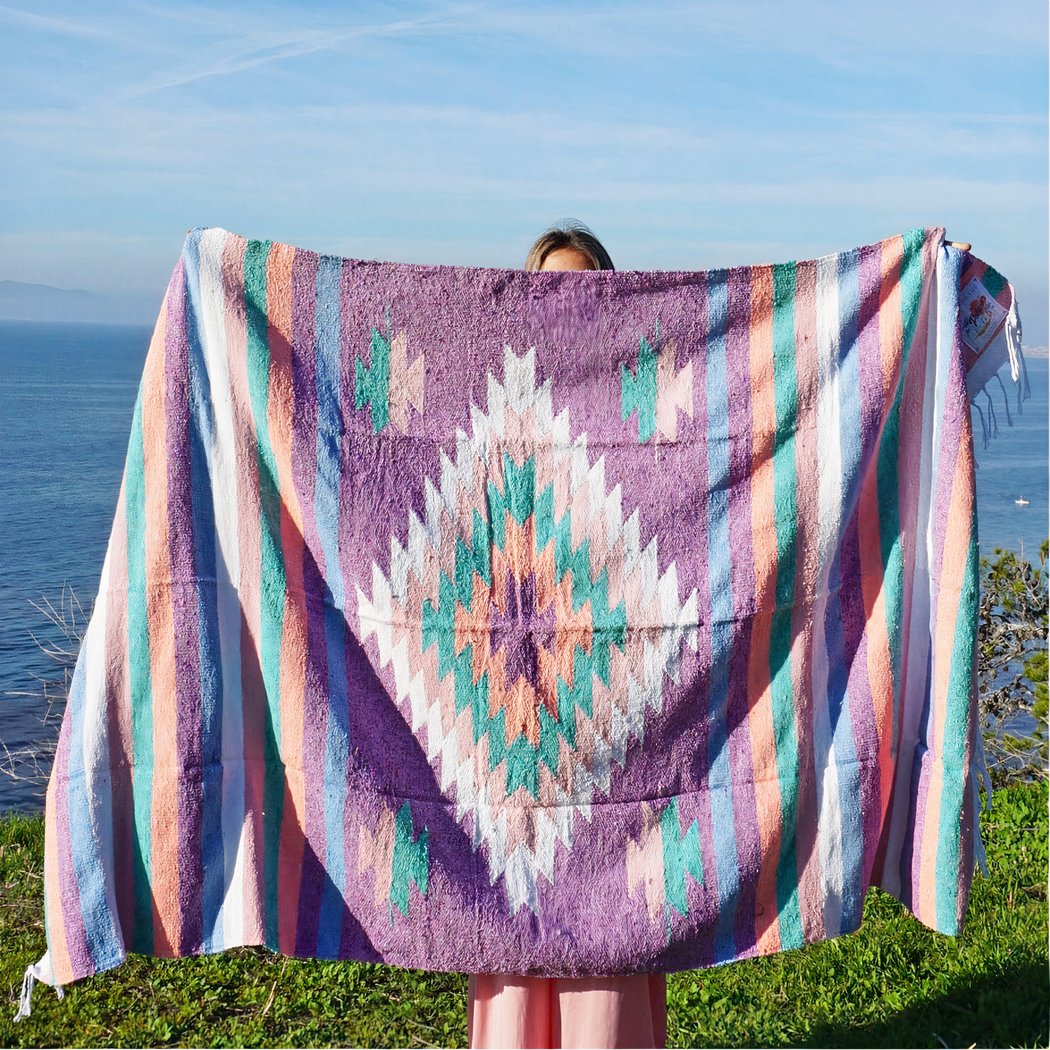 Couverture mexicaine motifs ethnique • Mille et une couverture