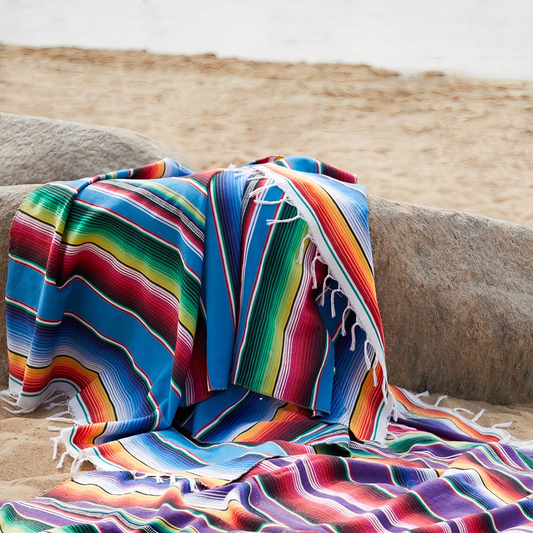 Couverture mexicaine multicolore • Mille et une couverture