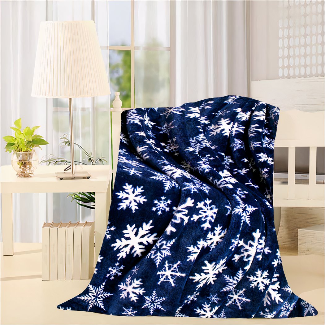 Couverture de Noël imprimé flocons de neige tout doux • Mille et une