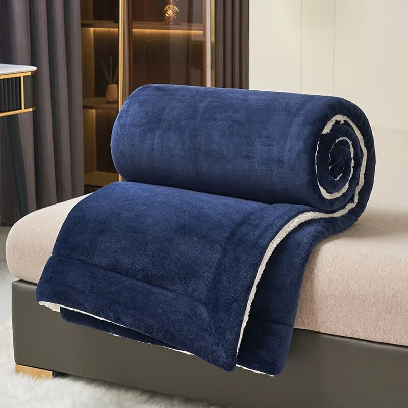Couverture Chaude Double Couche sur un lit dans une chambre